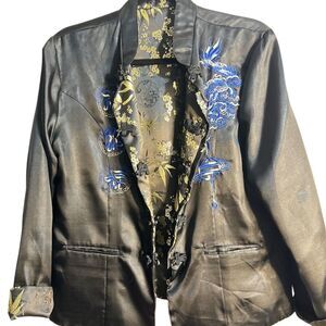 Custom Handsewn Women's Reversible Embroidered Blazer Jacket, Sz Small/Medium